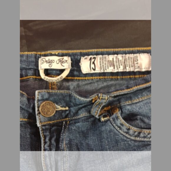 Indigo Rein Forever  Stretch Denim Distressed Jean Shorts - Picture 2 of 5